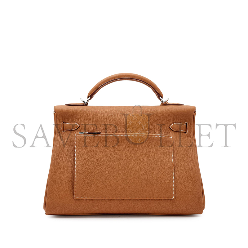 HERMES GOLD MASTER TOGO MAXI KELLY 42 RETOURNE PALLADIUM HARDWARE 19275 (42*27*17cm)
